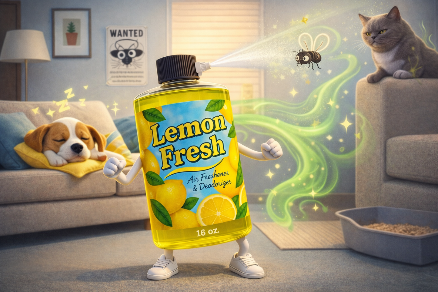 Water Vacuum Lemon Fresh Deodorizer 16oz bottle